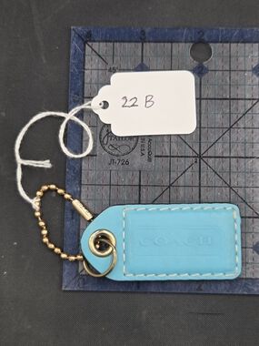 COACH Turquoise Leather Key Tag